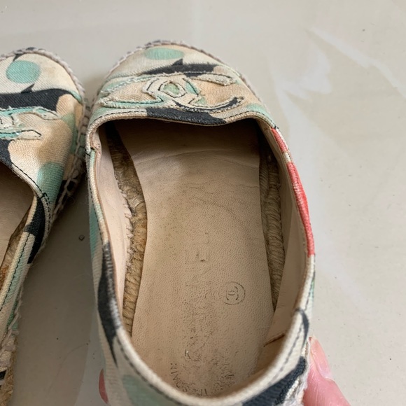 Preowned Authentic Chanel Floral Espadrilles Sz 36 - Picture 6 of 7